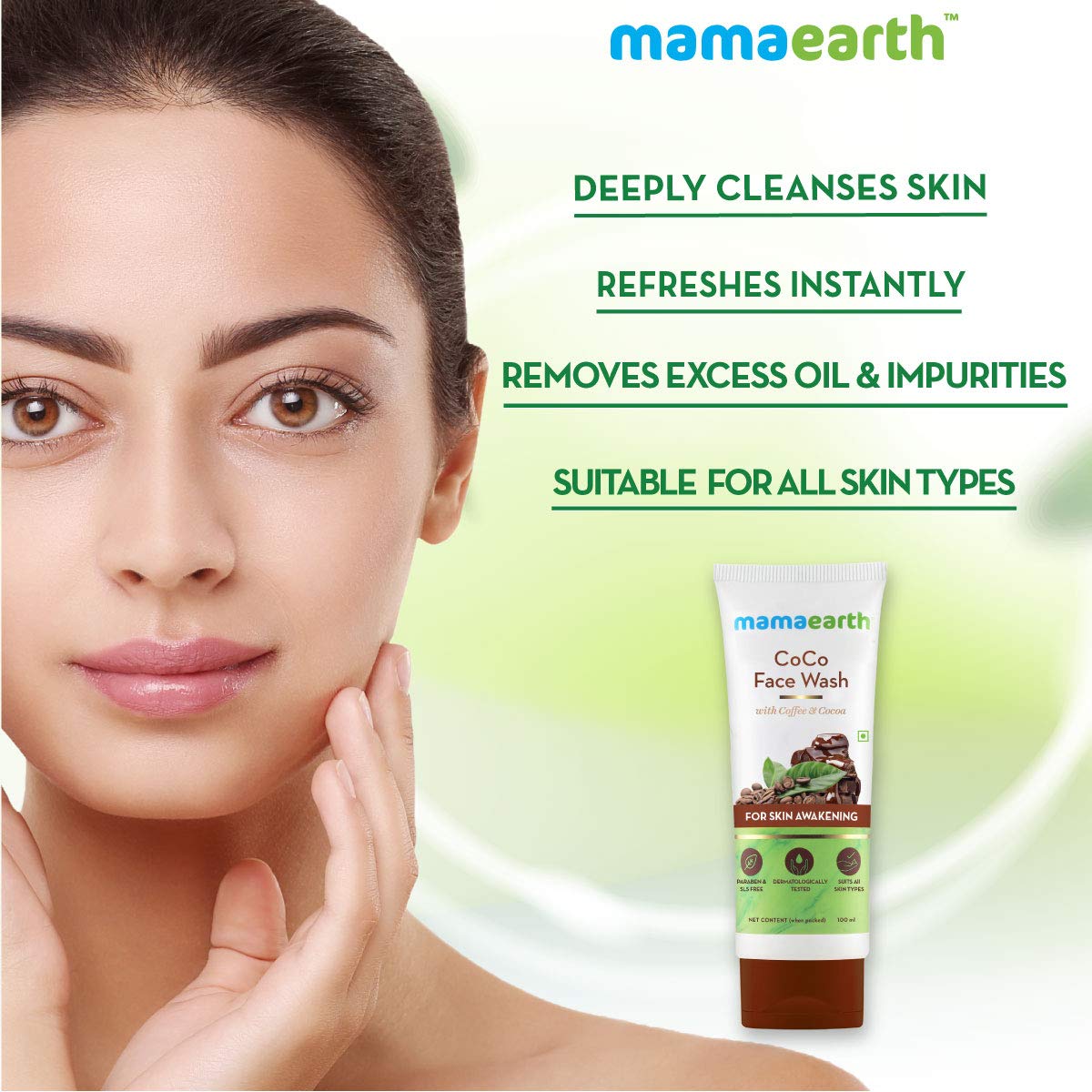 Mamaearth Coco Face Wash - Coffee & Cocoa for Energizing Cleanse (100 ML)