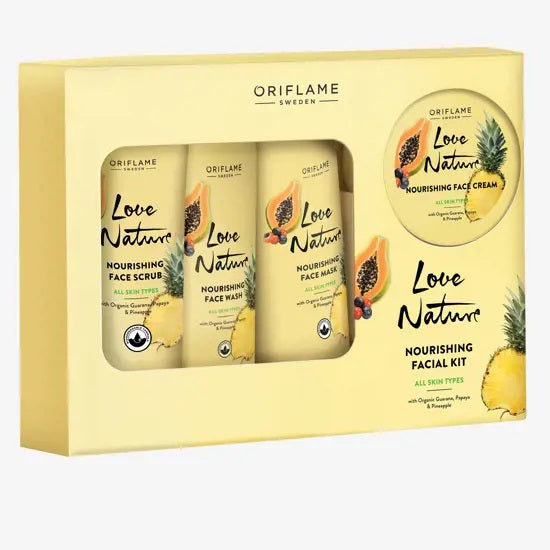 Oriflame Love Nature Nourishing Facial Kit with Organic Guarana, Papaya & Pineapple